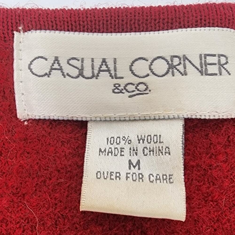 Vintage Casual Corner Red Boho Retro Wool Sleeveless Vest Womens Medium Pockets - Picture 7 of 8